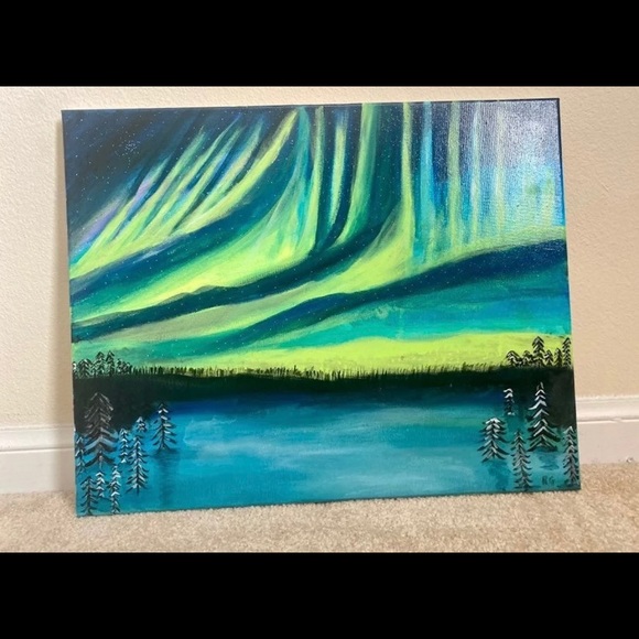 Northern lights painting